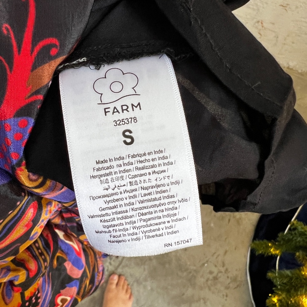 Farm RIO Heart forest Printed crepe de chine maxi dress SIZE SMALL floor length - Picture 8 of 9